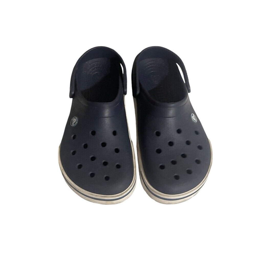 Crocs Crocband Blue/White Unisex Slip On Clogs Women 10 Men 8